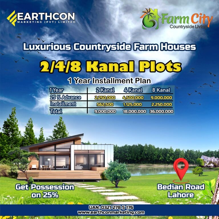 Farm City Lahore: Peaceful community with spacious plots on Bedian Road Payment Plan
